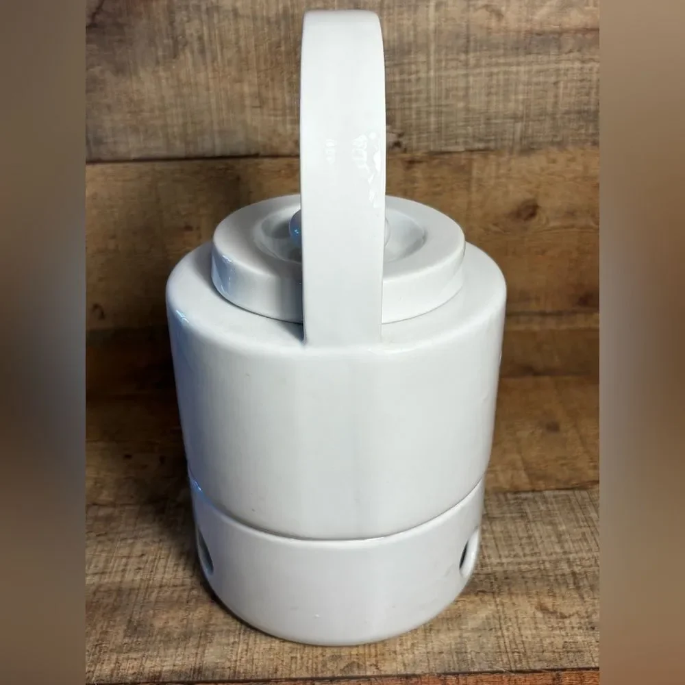 Cordon Bleu Crate& Barrel White Ceramic Teapot & Warmer Koen De Winter 1984